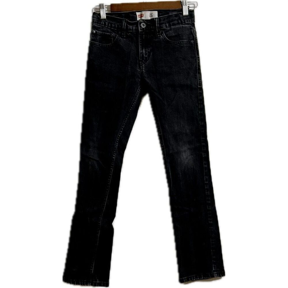 Levi’s kids 12 regular slim straight leg‎ dark wash denim jeans adjustable waist